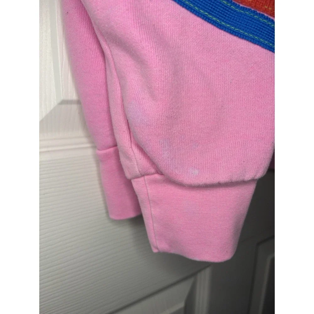 Aviator Nation Bolt Chevron Stripe Sweatshirt Crewneck USA Womens Med Pink SPOTS - Picture 4 of 7